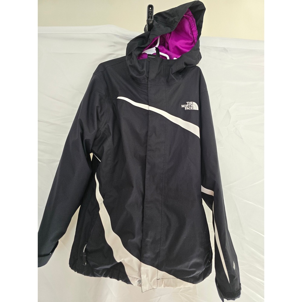 The North Face Girls Ski Snowboard Jacket‎ Hooded Purple Fleece Lined Black M